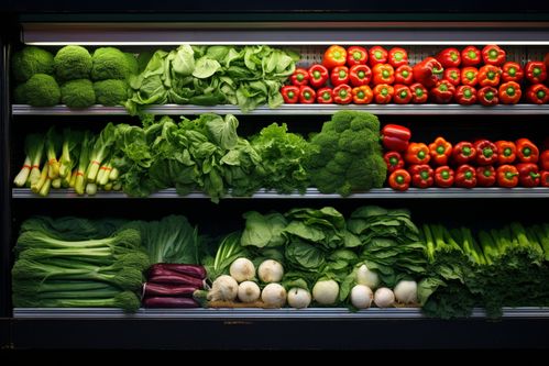 农产品新鲜蔬菜货架摄影图